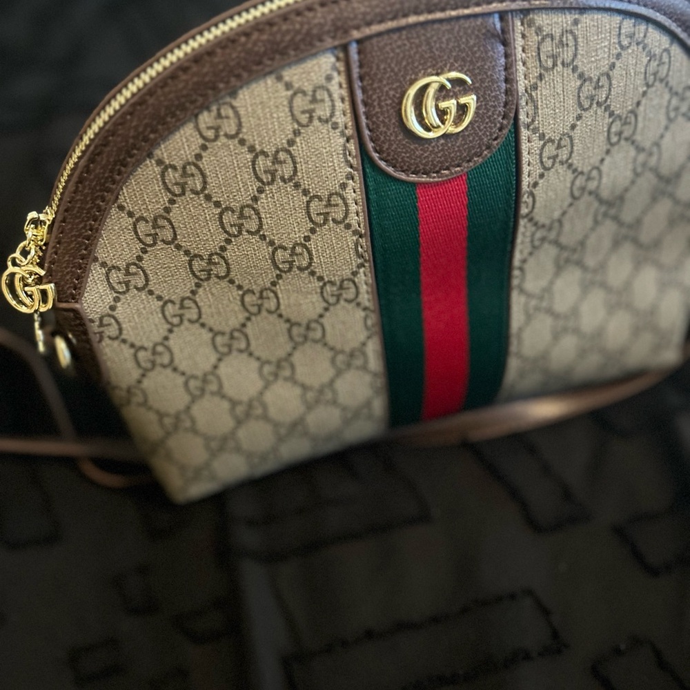G Rep Tan and Brown Crossbody Bag